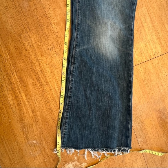 Gap Flare long and lean jeans size 12 vintage y2k distressed worn wide leg comfy - Picture 12 of 14